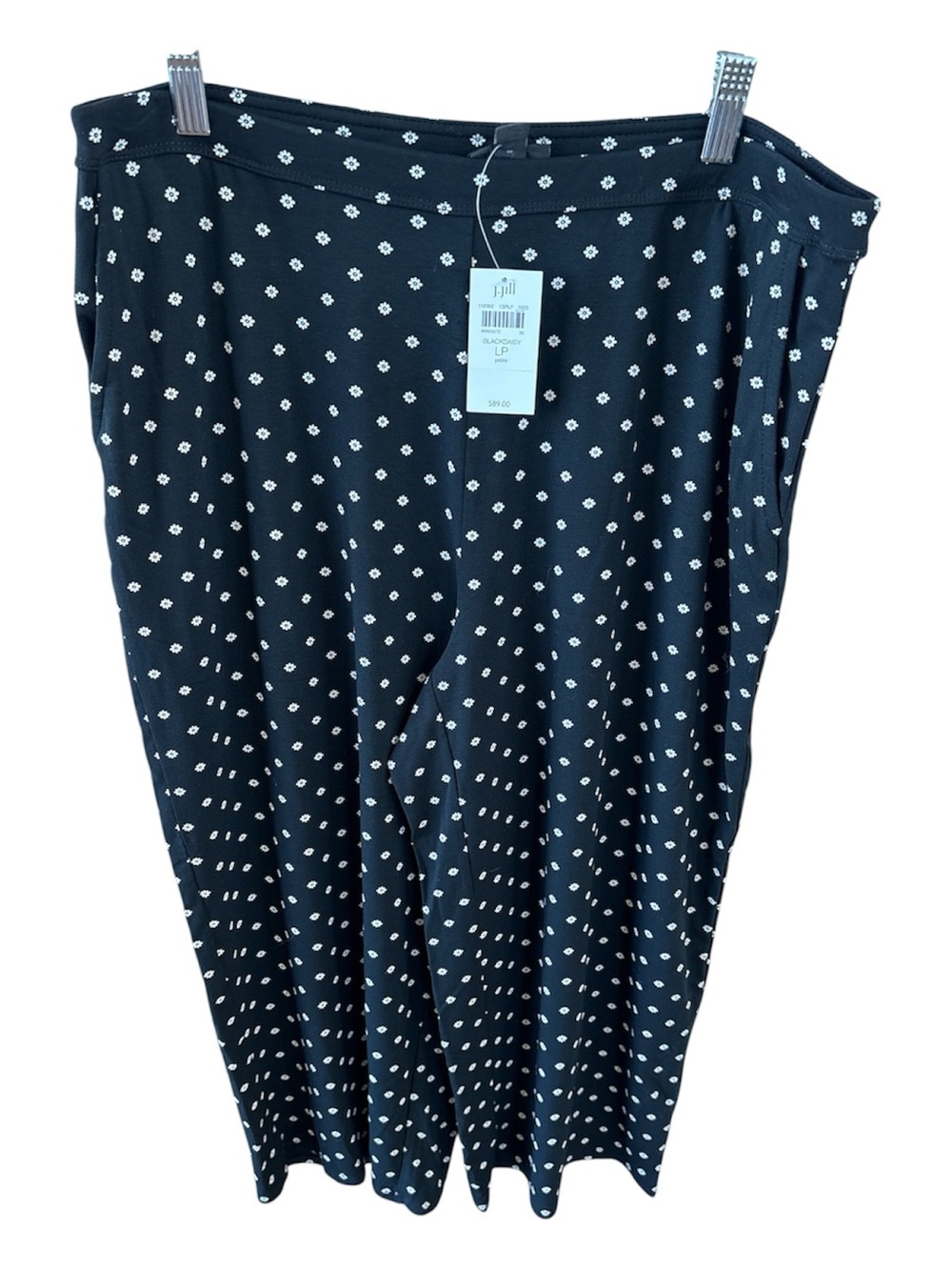 J. Jill Black Crop Pants with White Dot Print